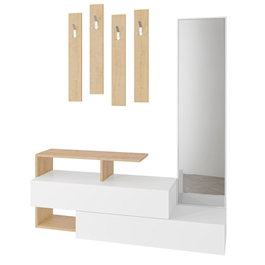 Hanah Home Ramda - Oak Hall Stand Blanco y Roble